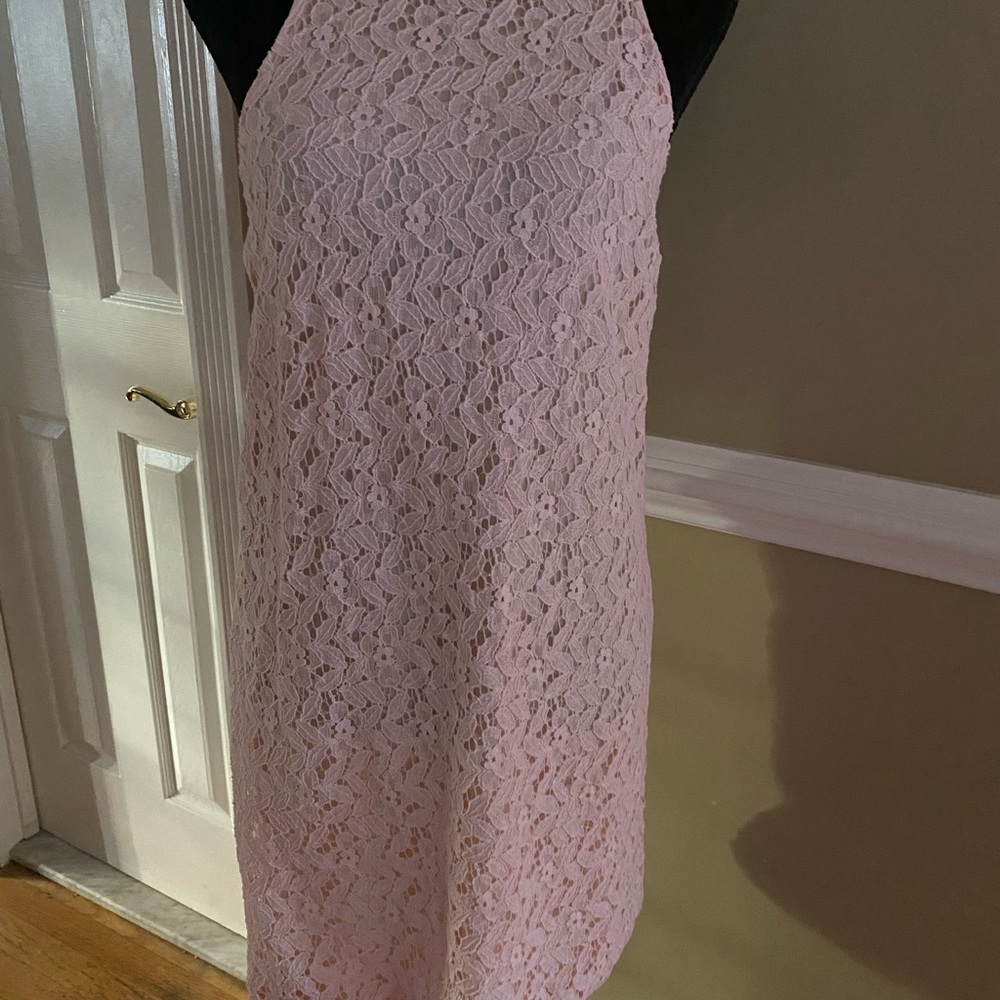 Pink strap lace dress
